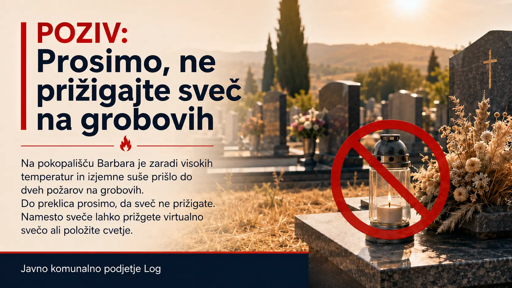 prepoved prižiganja sveč na grobovih